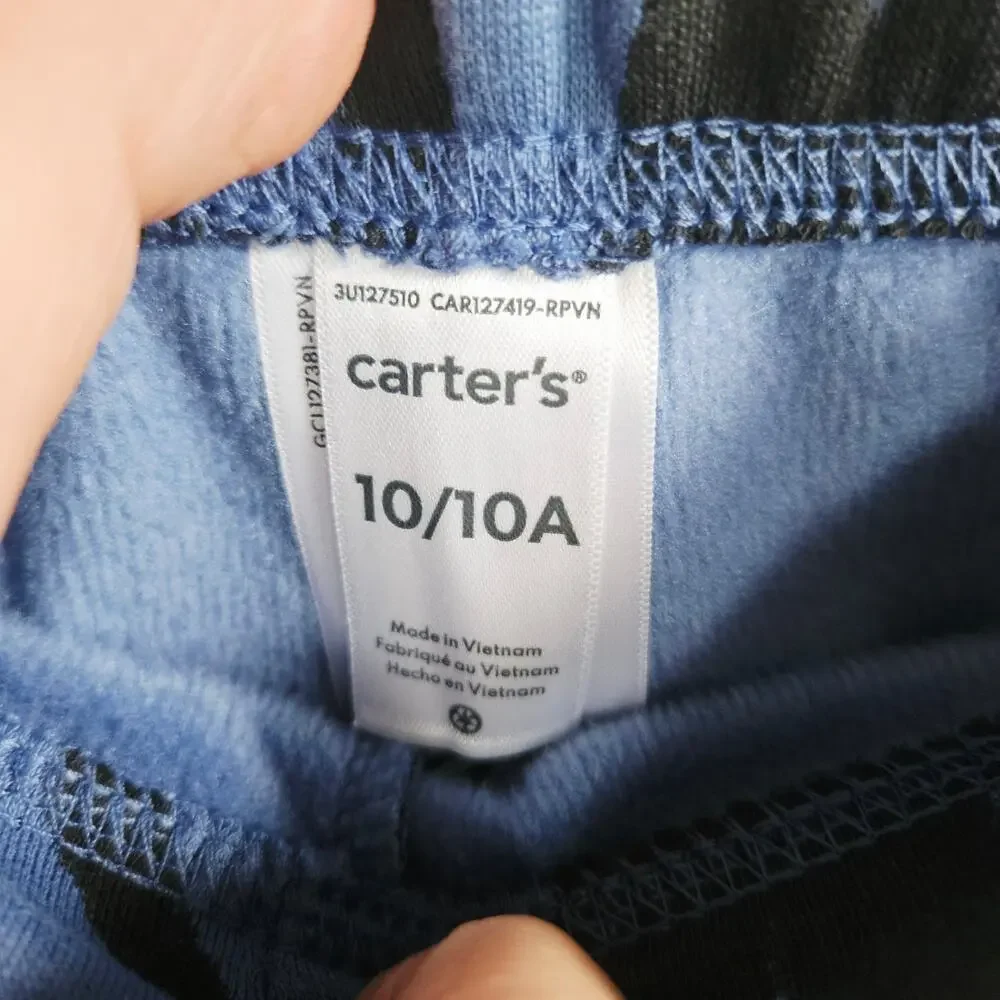 Carters Girls Size 10/10A Doodle Print Sweatpants Blue Hearts Flowers Comfy NWT